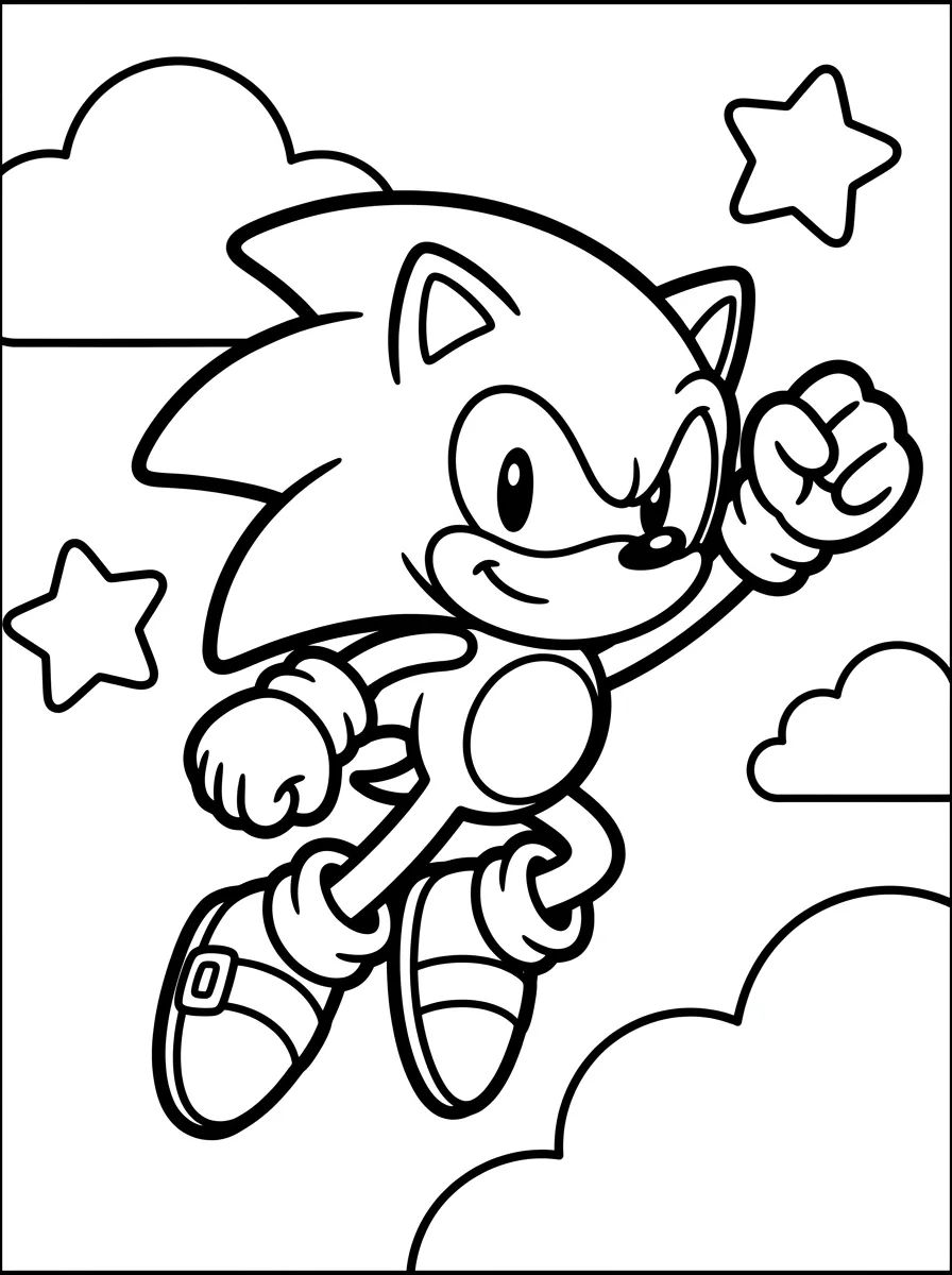 Coleção de desenhos para colorir: Super Sonic para Colorir