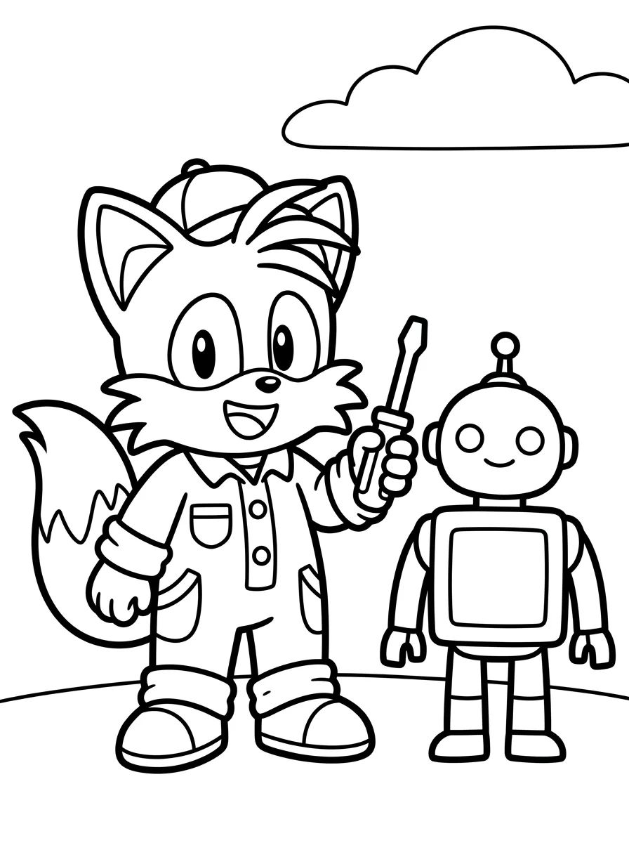 Tails Pequeno Inventor para colorir Desenho de Tails Pequeno Inventor para colorir e imprimir grátis