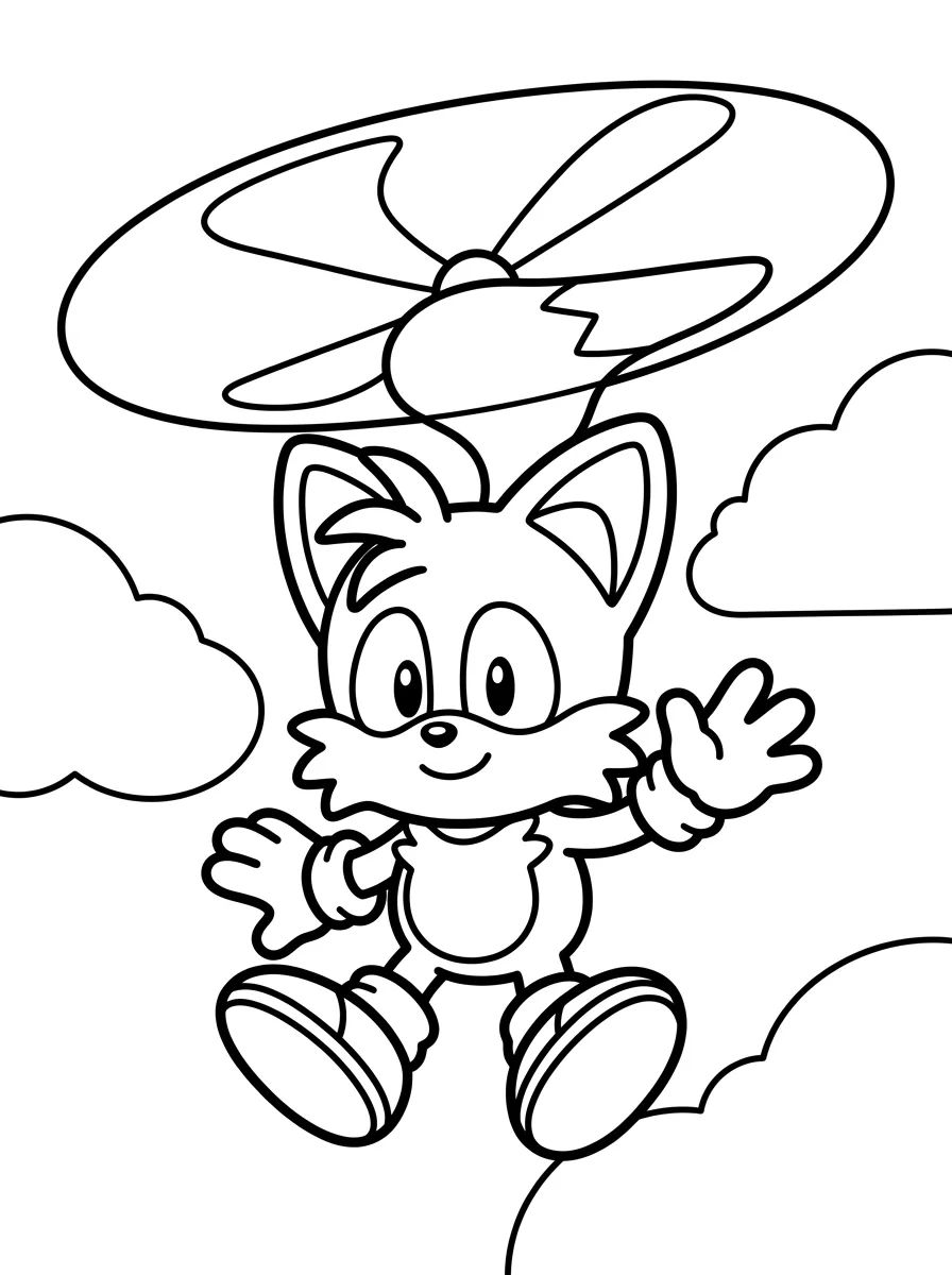 Capa da coleção Desenhos do Tails para Colorir e Imprimir