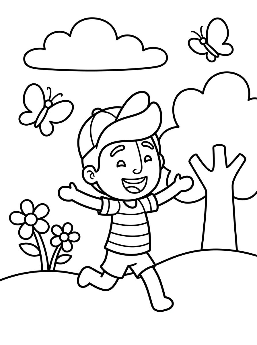 Tito Brincando no Parque para colorir Desenho de Tito Brincando no Parque para colorir e imprimir grátis