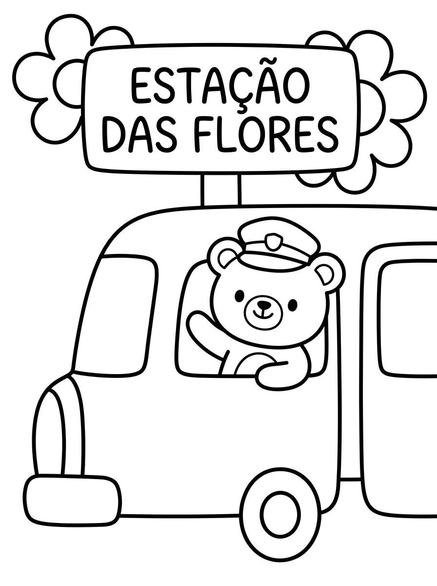 Estação de Trem dos Animais para colorir Desenho de Estação de Trem dos Animais para colorir e imprimir grátis