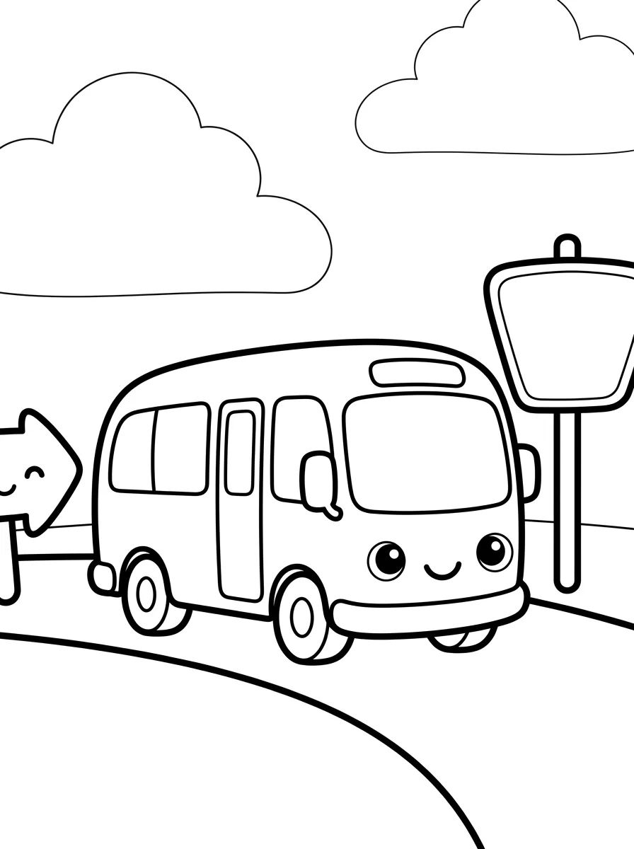 Ônibus de Viagem Divertido para colorir Desenho de Ônibus de Viagem Divertido para colorir e imprimir grátis