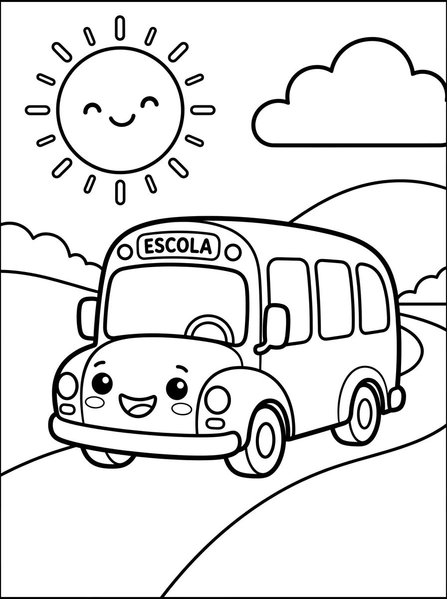 Ônibus Escolar de Aventuras para colorir Desenho de Ônibus Escolar de Aventuras para colorir e imprimir grátis