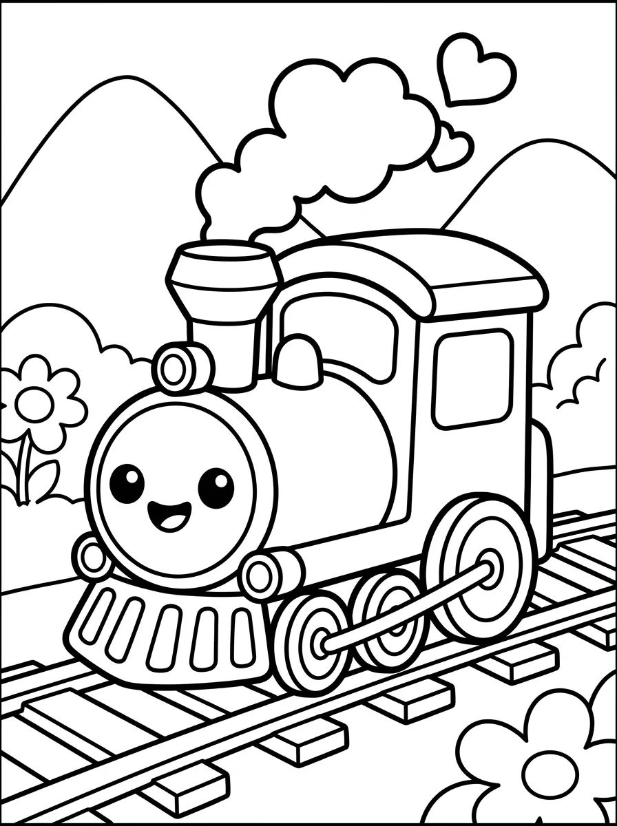 Viagens de Trem e Estrada para Colorir