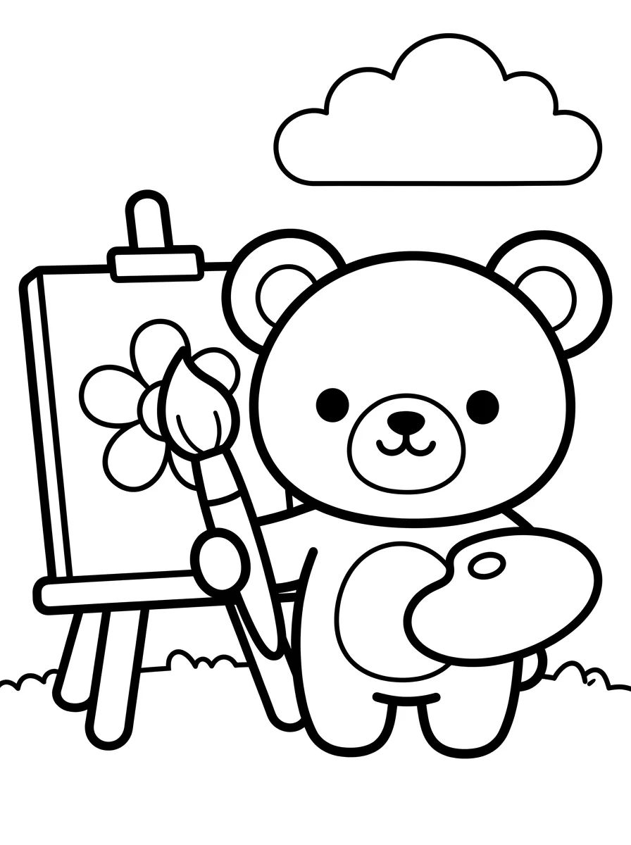 Ursinho Bobbie Pintor para colorir Desenho de Ursinho Bobbie Pintor para colorir e imprimir grátis