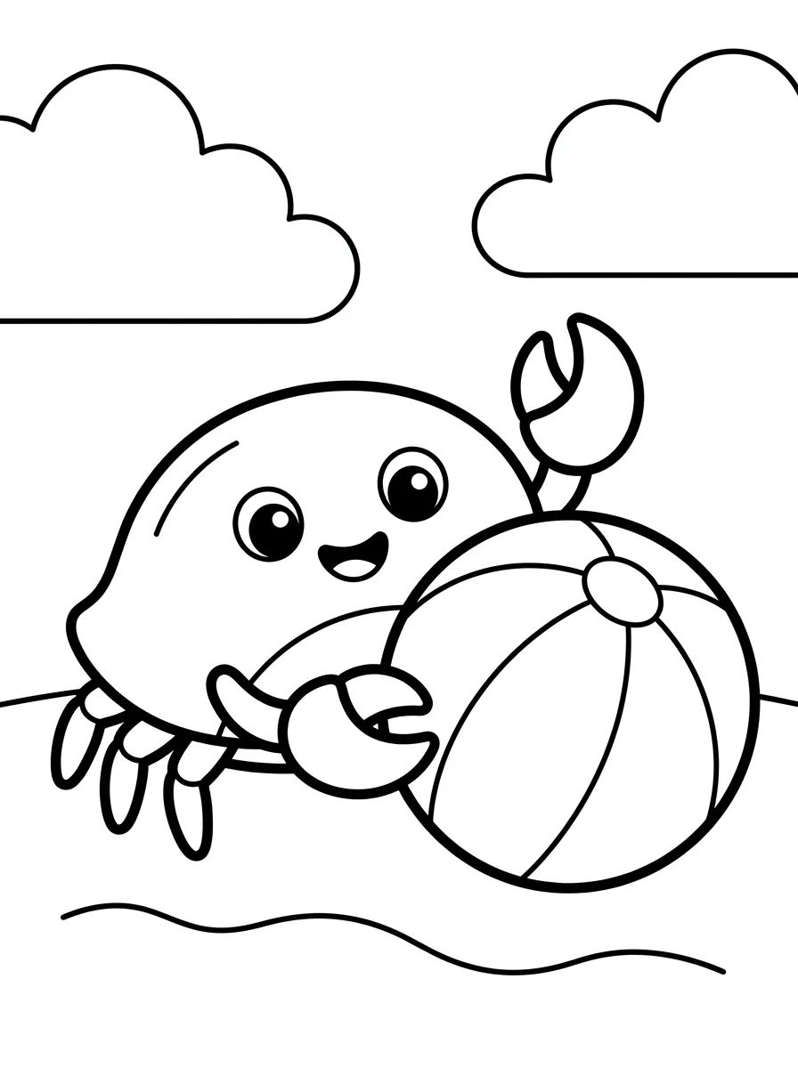 Caranguejinho Divertido na Praia para colorir Desenho de Caranguejinho Divertido na Praia para colorir e imprimir grátis