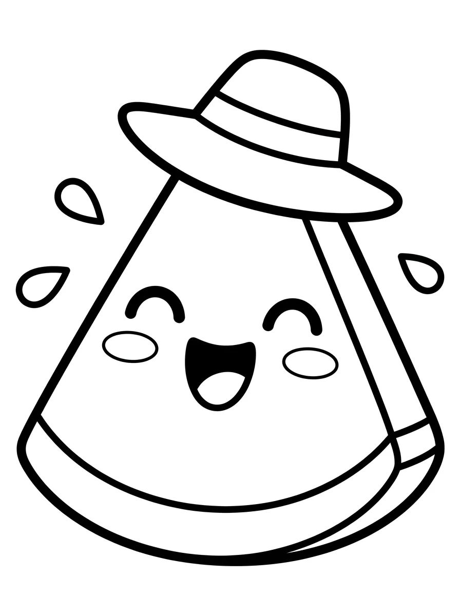 Cute Summer Watermelon para colorir Desenho de Cute Summer Watermelon para colorir e imprimir grátis