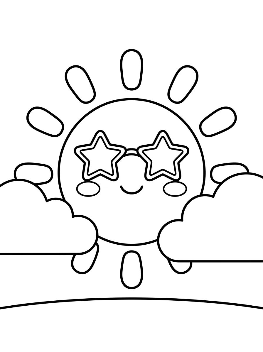 Solzinho Alegre de Verão para colorir Desenho de Solzinho Alegre de Verão para colorir e imprimir grátis