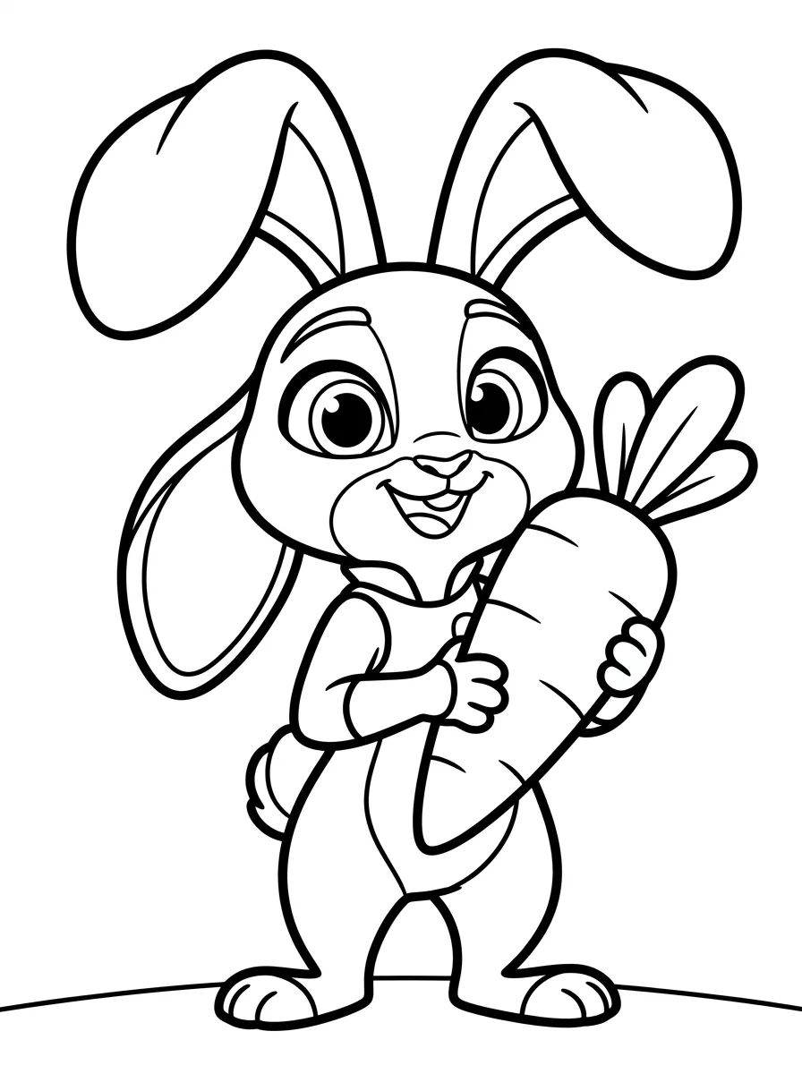 Judy Hopps Sorridente para colorir Desenho de Judy Hopps Sorridente para colorir e imprimir grátis