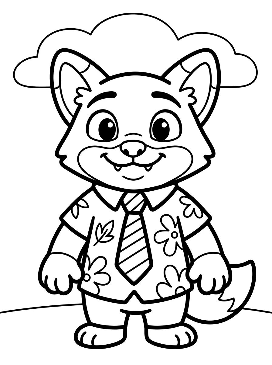 Nick Wilde Sorridente para colorir Desenho de Nick Wilde Sorridente para colorir e imprimir grátis